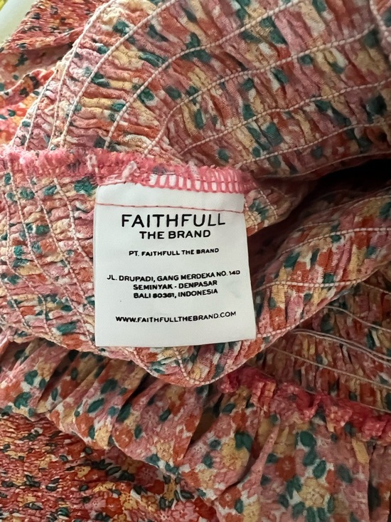 Faithfull Floral Smocked Mini Dress XS Boho Reformation Vibe - Picture 5 of 12